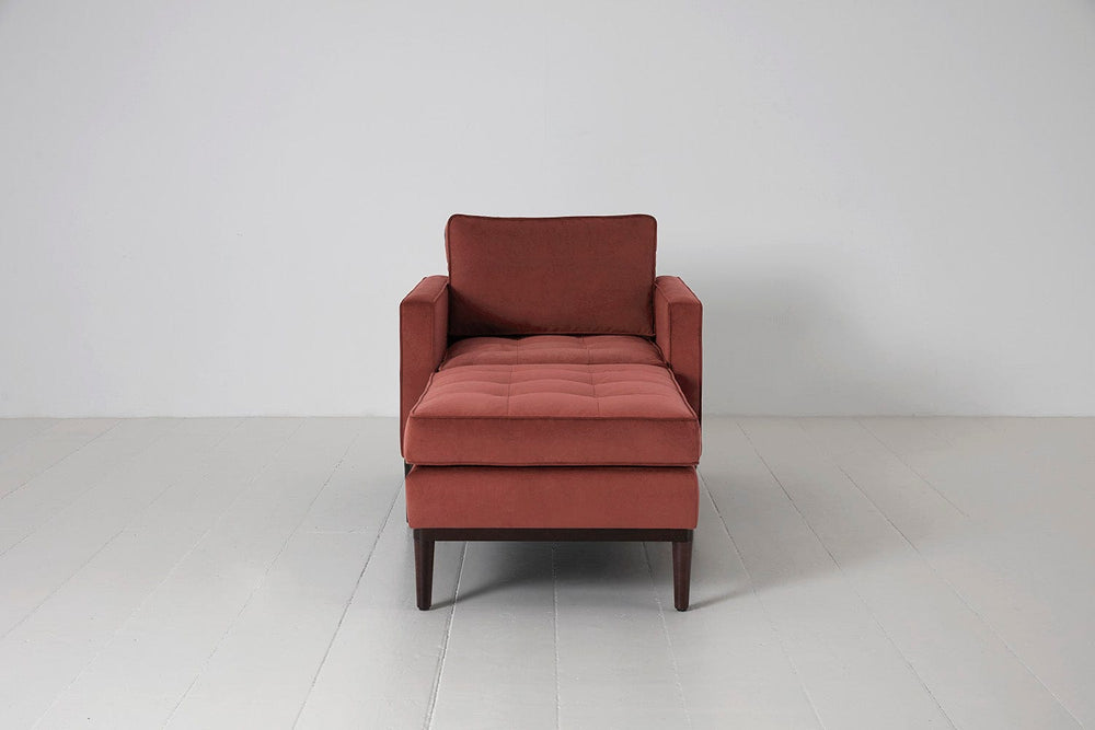 Brick image 1 - Model 02 Chaise Longue in Brick Velvet Front View