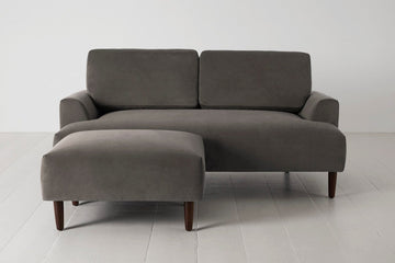 Elephant Image 1 - Model 05 2 Seater Chaise in Elephant Velvet - Front View