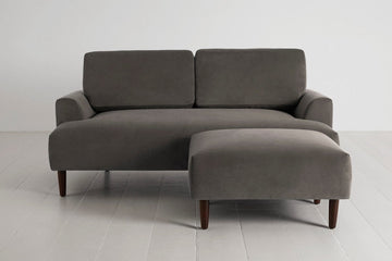 Elephant Image 1 - Model 05 2 Seater Chaise in Elephant Velvet - Front View