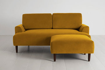 Mustard Image 1 - Model 05 2 Seater Chaise in Mustard Velvet - Front View