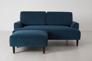 Teal Image 1 - Model 05 2 Seater Chaise in Teal Velvet - Front View