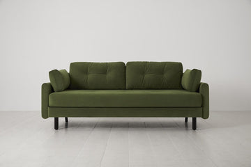 Vine image 1 - Model 04 3 Seater in Vine Velvet Front View